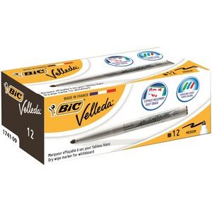 Bic Velleda 1741 Whiteboard Marker Bullet Tip 1.4mm Line Black (Pack 12) - 9581711